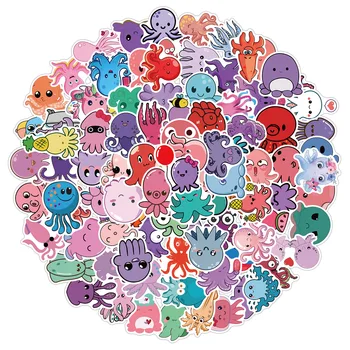 10/30/50/100vnt Cute Octopus Lipdukai Kawaii Animacinių filmų Gyvūnų Lipdukai Vaikams Žaislas 