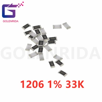 100VNT 1206 SMD Rezistorius 1% 33K ohm chip rezistorius 0.25 W 1/4W 333