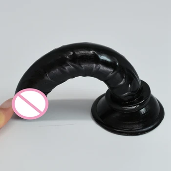 14.5 cm Mažas Vibratorių PVC Mini Penis Vibratorių Su Siurbimo Taurės Vertus-Nemokamai Žaisti Makšties Analinio Sekso Pradedantiesiems Imituoti Suaugusiųjų Sekso Žaislai