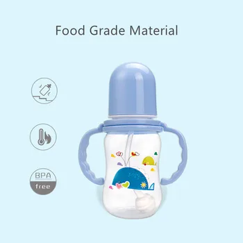 150ml Kūdikių Slaugos Buteliuko Maitinti Butelis su Rankenomis Geriamojo Vandens Šiaudų Pieno Butelis BPA Free Nešiojamų Kūdikių Buteliukai