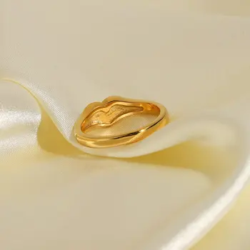18K IP paauksuoto Nerūdijančio Plieno Vestuvių Juostas, Širdies Sužadėtuvių Žiedai Romantiškas Širdies žiedas moterims