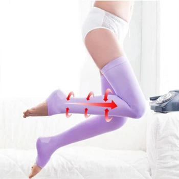 1pair Naujas Išsiplėtusių Venų Suspaudimo Deginti Riebalus Plonu Super Miega Naktį Lieknėjimo Kojinės Lady Grožio Kojų Slim Legging