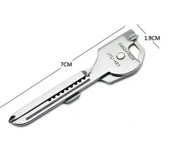 1pcs Nerūdijančio Plieno 6 In 1 Multi Įrankis Keychain Utiliity Kempingas Šveicarijos Kišenėje Išgyvenimo Peilis