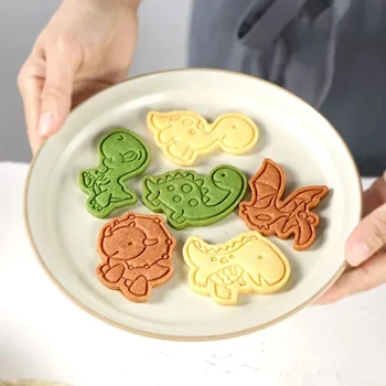 1SET Gyvūnų Palieka Slapukas Pelėsių Dinozaurų Sausainių Cutter Maisto kokybės Plastiko 