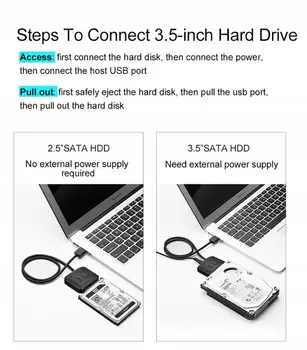 2.5 Inches Ssd Hdd Hard Drive Usb Sata Cable Sata 3 To Usb 3.0 Adapter Computer Cables Connectors Usb Sata Adapter Cable Support