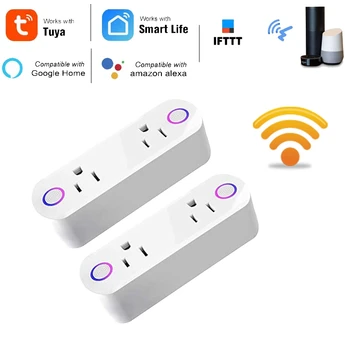 2 Paketą Smart Plug 15A Smart Dvigubas Lizdas Lizdai su Energetikos kontrolės Hands-Free Valdymas Balsu už Alexa, IFTTT & 