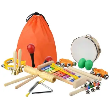 20 Vnt Bamblys & Baby Muzikos Instrumentų Rinkinys - Mušamieji Žaislas Įdomus Vaikams Žaislai, Mediniai Kselofonu Glockenspiel Žaislas Ritmo Grupė S