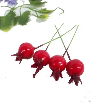 20 vnt. Mini minkštas kristalų granatų vaisių mažų uogos Dirbtinio šilko red cherry blossom vestuvių namų Kalėdų dekoratyvinis