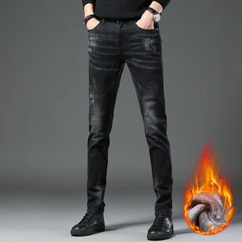 2020 nauji vyriški laisvalaikio verslo džinsai plius aksomo stora džinsus, aukštos kokybės