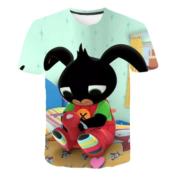 2021 m. Vasarą Vaikai, Bing, 3D Print T-Shirt Anime ir Animacinių filmų Juokinga Berniukų ir Mergaičių Mados Atsitiktinis Trumpas Rankovės Tees Vaikų Viršūnės t-shirt