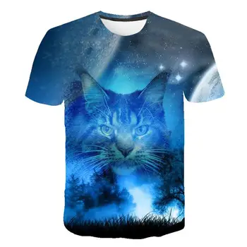 2021 naujas vasaros kačių mados T-shirt vyrams ir moterims, dvi kates spausdinti 3D T-shirt vasaros trumparankoviai marškinėliai vyrų T-shirt XXS