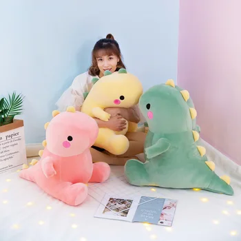 22cm Ultra Minkštas Mielas Dinozaurų Lėlės Huggable Rožinė/Mėlyna Įdaryti Dino Vaikai Huggable Gyvūnų Pliušiniai Žaislai dovanos