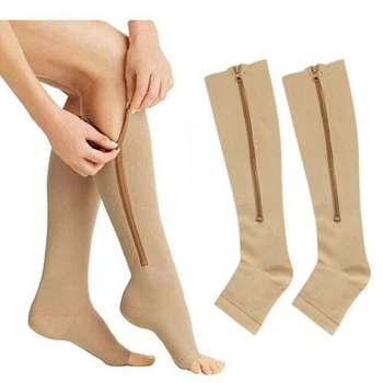 3 Pair Kojinės Slėgis Suspaudimo Moterų Unisex Aukštos Kojos Atrama Ruožas Kojų Paramos Skausmas Skausmas Kelio Nailono Kolonėlė