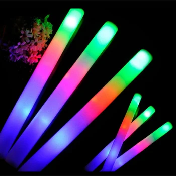30pcs RGB LED Švyti Lazdos Apšvietimas, Putų Stick Spalvinga Mirksi Šalies Apdailos Vestuvių Koncertas Gimtadienio Individualų Logotipas