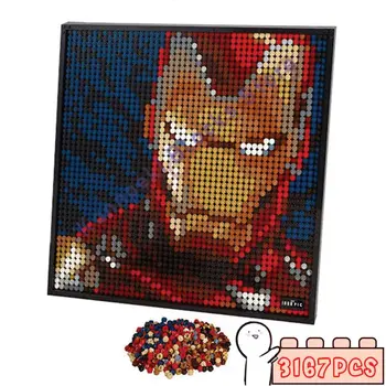 3167Pcs Pixel Art Mozaika, Tapyba SS 