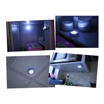 4 LED Jutiklinis Kontrolės Naktį Šviesos Apvalios Lempos Pagal Spintos Spintos Stumdomos Stick Lempa Namų Virtuvės, Miegamojo Automobilių Naudojimo
