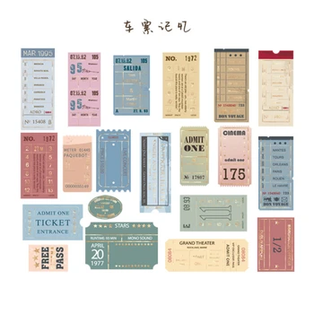 40pcs Aukso Retro bilietų augalų etiketės antspaudas popierius, lipdukas rinkinį 
