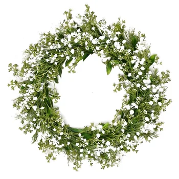 43cm, skersmuo vainikas dirbtinių gėlių durų apdailos žolės žiedas sielovados Amerikos vestuvių pakabukas durų knocker fotografija