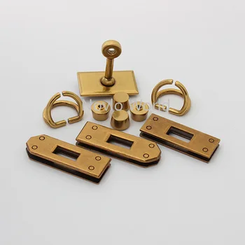 5-30sets 42*19mm senas aukso stačiakampio rinkinys užrakinti lady prabangios odos rankinė, su kilpelėmis kniedės, grandinės piniginės priedai