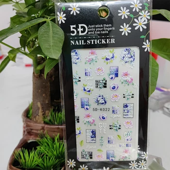 5D Lipdukai Nagams Laiškas Meilės Puokštę Gėlių, Nagų Dailės Papuošalai Stereoskopinis Lipdukas Priedai Anaglyph Efektas Dizainas