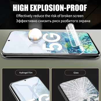5G Pilnas draudimas 600D Hidrogelio Plėvelės Samsung Galaxy S20 Ultra S10e S8 S9 Plus Pastaba 9 10 Pro Screen Protector, Ne Stiklas