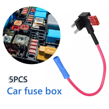 5vnt papildomos grandinės saugiklis BAKSTELĖKITE adapteris micro ašmenys saugiklio laikiklį su 5 auto saugikliai, Built-in saugiklio laikiklį greitai rasti galios