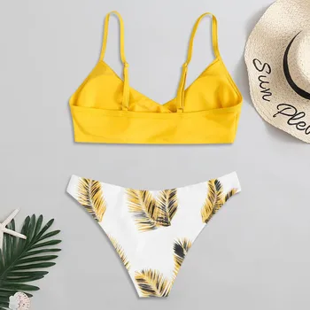 68 # 2021 Moterims Gėlių Atsitiktiniai Spausdinti Bikini Komplektas, Push-Up maudymosi kostiumėlį Paplūdimio Kamšalu maudymosi Kostiumėliai, 2vnt Seksualių Moterų Vasaros maudymosi Kostiumėliai, Bikini