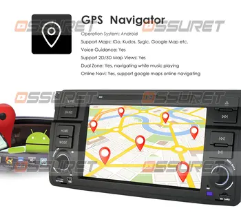 7 Colių Android10 Automobilių Galva Uint Radijas, DVD BMW E46 Rover 75 MG ZT GPS Navigacija, USB DVR WIFI, Stereo Multimedia Player BT 1Din