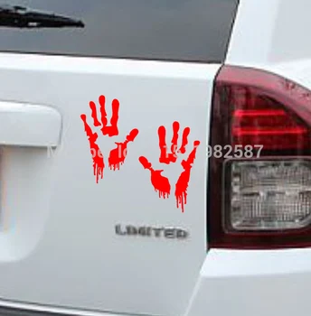 8 Spalvų Bloody Zombie Vertus Spausdinti Lipdukas Walking Dead Juokinga Automobilio Sunkvežimių Langą Bamperis JDM Vinilo Decal * 2