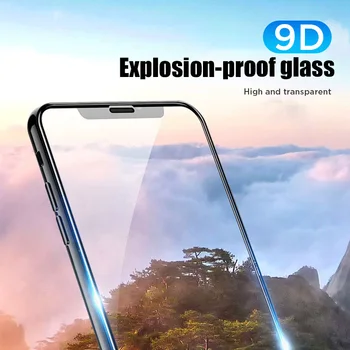 9D Grūdintas Stiklas iPhone 11 Pro Black Pilnas draudimas Stiklo Screen Protector, iPhone 12 Pro X XS Max 7 8 Plius XR 6 6S SE 2020 m.