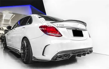 AGenuine FD Anglies pluošto, automobilių galinis bamperis lūpų difuzorius su tikslu vamzdžiai Mercedes-Benz C klasė W205 Sporto AMG