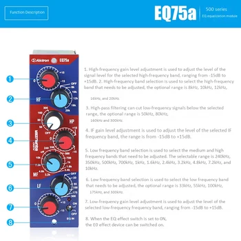 Alctron EQ75A Ekvalaizeris Tris-Band 500 Serijos Ekvalaizeris EQ Vieno Mikrofono Etape