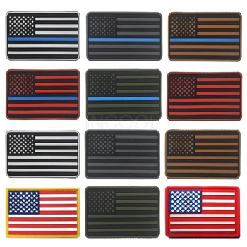 Amerikos Vėliavos PVC Pleistras JAV JAV Vėliava Jungtinės Amerikos valstijos Plona Mėlyna Linija Karinės Pleistras Taktinis Emblema Guminės Emblemos