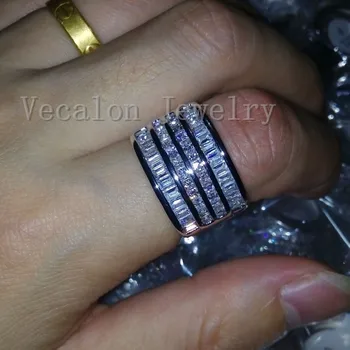 Amžinybės 925 sterlingas sidabro Lab Diamond cz Žiedas Žada Dalyvavimas Vestuvių juostoje Žiedai, Moterų, vyrų, Šaliai, Papuošalai, Dovana
