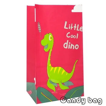 Animacinių filmų Dinozaurų Saldainių Maišą, tiek Atvėsti Dino Porpcorn Maišelį Kriokimas Džiunglių Desertas Kraft Paper Bag 1 Dinozaurų Temą Parti Dovanų Maišelis