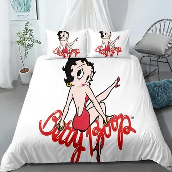 Animacinių Filmų Patalynės Komplektas Vaikams Suaugusiųjų Betty Boop Antklode Padengti Sexy Lady, Namų Tekstilės Vieną Dvigubo Visą Karališko Dydžio Kalėdų Dovana