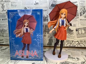 Anime Kardas Meno Internete Love Ru lala Yuuki Asuna Drabužius Skėtis Ver. PVC Veiksmų Skaičius, Kolekcines, Modelis Žaislai 20CM