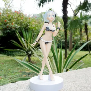 Anime pav 22cm Gyvenimas kitame pasaulyje nuo nulio PVC Modelio maudymosi kostiumėlį Subaru Natsuki Emilija Rem Ram Veiksmų Skaičius, Žaislai, Lėlės