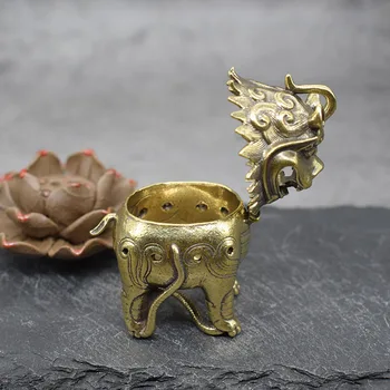 Antikvariniai Bronzos Kinijos Mitinis Žvėris, Statulėlės, Smilkalai Degiklių Ornamentas, Klasikinės, Pučiamųjų Santalas Censer Namų Puošybos Amatus