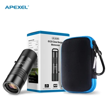 APEXEL 6X 0,3 m Uždaryti Dėmesio Monokuliariniai Teleskopas HD BAK4 Optinis Profesionalūs Žiūronai Mini Nešiojamas Su Telefono Įrašą, Turizmas