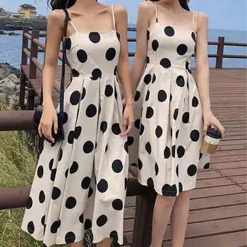 Atsitiktinis boho polka dot midi moterų suknelė 2020 metų vasaros paplūdimio stapless backless ilga suknelė pardavimo WL28
