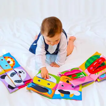 Audinio Knygoje daug Spalvų Animaciją, Modelis Suporuoti Pažinimo Ankstyvo Mokymosi Skalbti Kūdikių Saugos Kramtyti Medžiaga Knyga Dovanų