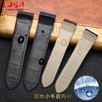 Bambuko grūdų odos apyrankė,, S-antos 100 Oda watchband mėgėjams priedai 20 23 mm apyrankės aksesuarai, lankstymo sagtimi