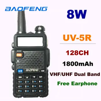 Baofeng UV-5R 8W Walkie Talkie VHF/UHF Dual Band Nešiojama CB Kumpis Radijo Stotis Mėgėjų Policijos Skaitytuvas Radijo Intercome