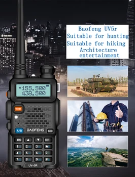 Baofeng Uv-5r Walkie Talkie Uv5r Cb Kumpis Radijo Stotis Versijos Transiveris 128CH 5W VHF UHF UV 5R Dual Band Stotelę-walkie