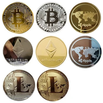 Bitcoin Ethereum Ripple Litecoin Monero Dogecoin Brūkšnys Moneta, Kolekcines Meno Kolekcija Progines Monetos Replika Nemokamas Pristatymas