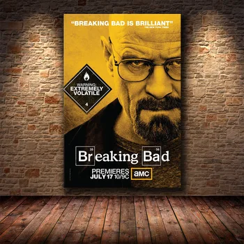 Breaking Bad Classic TV Serialas Rodo, Plakatų ir grafikos Tapybos Drobės, Nuotraukos ant Sienos Klasikinis Dekoratyvinis Namų Dekoro