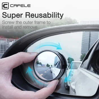 Cafele 2vnt Automobilio galinio vaizdo Veidrodis HD aklojoje Veidrodžių 360-Laipsnių Plataus Kampo Automobilių Apvalios Išgaubtos Veidrodis, Reguliuojamas Varžtas gyvis