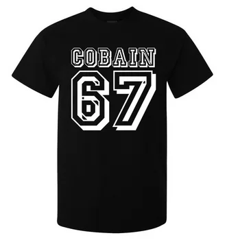 Cobain 67 Stilingas Skaičius Šūkis Kokybės VYRIŠKI (Moters Yra) T Shirt Juoda Negabaritinių Marškinėliai