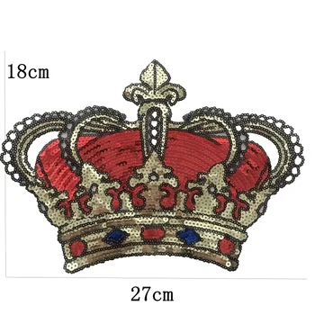 Crown Lopai Drabužius T-shirt 27x18cm Siuvimo Siuvinėjimai Blizgančiais Pleistras 